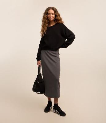 Saia Long Mid em Ribana com Fenda