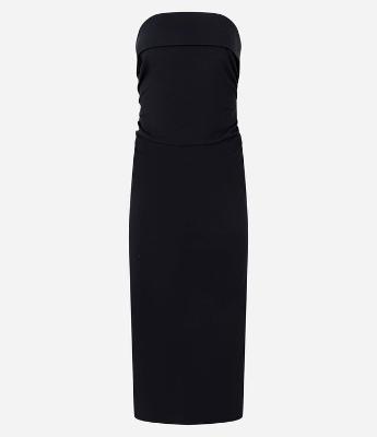 Vestido New Midi em Bengaline com Pala Dobrada e Fenda