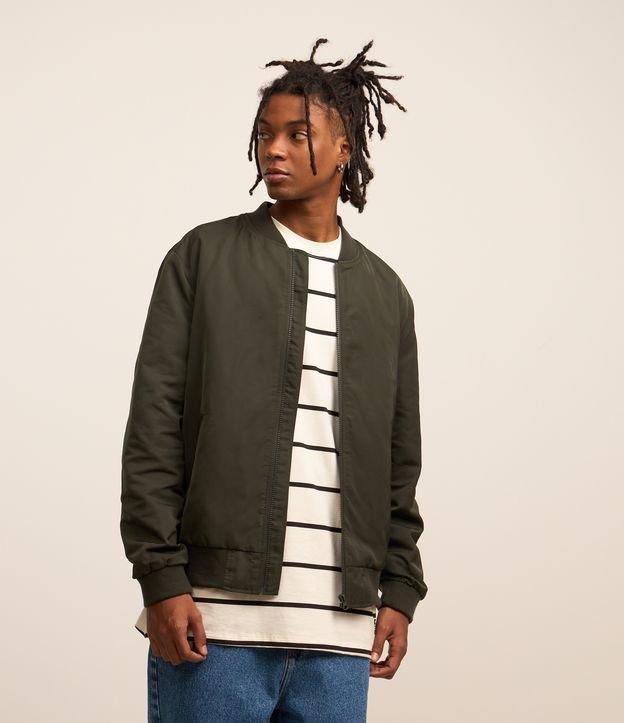 Jaqueta Bomber Aberta com Zíper - 1