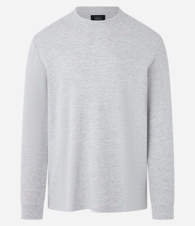 Camiseta Regular em Algodão com Textura - 1