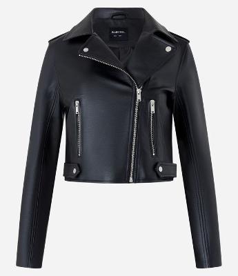 Jaqueta Biker em Pu com Zíper nos Bolsos
