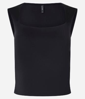 Blusa em Microfibra com Decote Quadrado