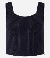 Blusa Cropped Alça Larga Risca de Giz em Ponto Roma - 1