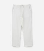 Calça em Algodão com Cós Elástico e Textura Rústica - 1