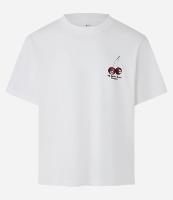 Camiseta Boxy Algodão com Estampa de Cereja - 1