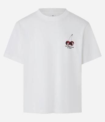 Camiseta Boxy Algodão com Estampa de Cereja