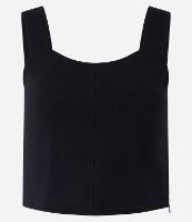 Blusa Alça Larga Cropped em Viscose com Ponto Roma - 1