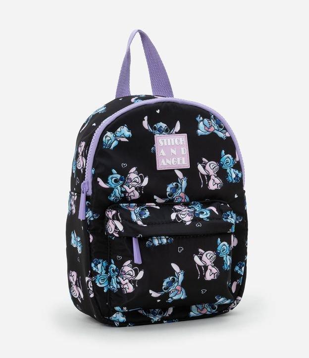 Mochila Infantil com Bolsinho e Estampa Stitch e Angel - Tam Único - 1