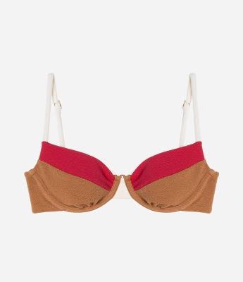 Biquíni Top Meia Taça com Blocos de Cor