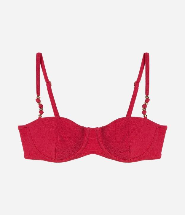 Biquíni Top Meia Taça Texturizado com Metal nas Alças - 1