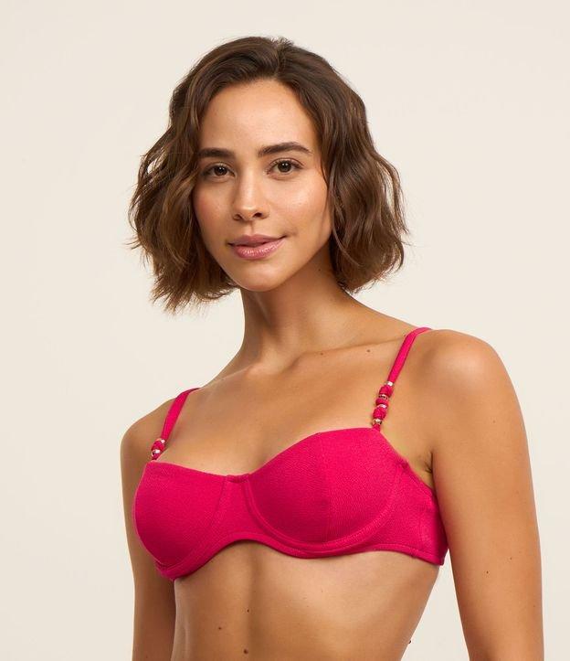 Biquíni Top Meia Taça Texturizado com Metal nas Alças - 2