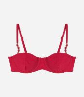 Biquíni Top Meia Taça Texturizado com Metal nas Alças - 1