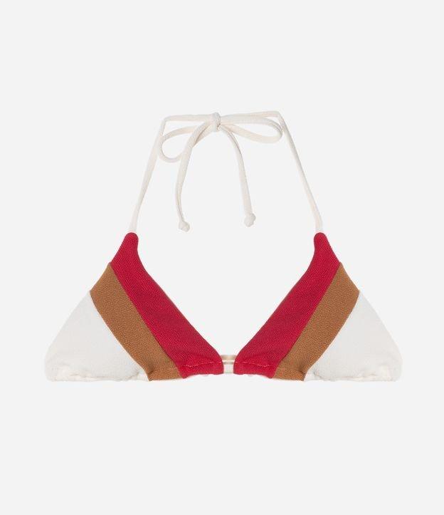 Biquíni Top Cortininha Texturizado com Blocos de Cor - 1