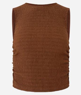 Blusa Texturizada com Franzidos Laterais