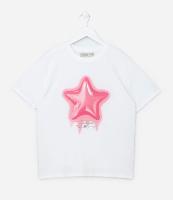 Camiseta Comfort Infantil com Estampa Estrela 3D - Tam 7 a 14 Anos - 1