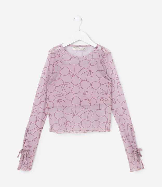 Blusa Infantil com Sobreposição e Lacinhos nas Mangas - Tam 5 a 14 Anos - 1