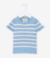 Blusa Infantil Canelada e Estampa de Listras - Tam 1 a 5 Anos - 1