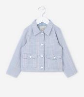 Jaqueta Infantil em Tweed com Bolsinhos - Tam 1 a 5 Anos - 1