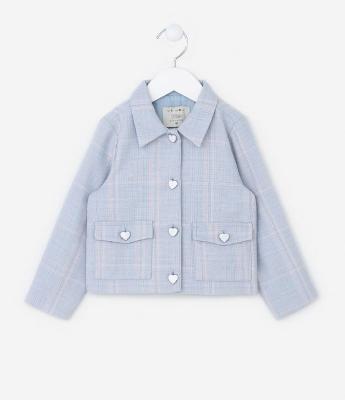Jaqueta Infantil em Tweed com Bolsinhos - Tam 1 a 5 Anos