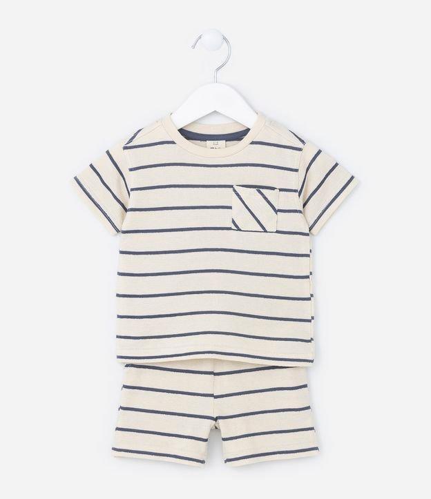 Conjunto Infantil com Estampa Listrada - Tam 0 a 18 meses - 1