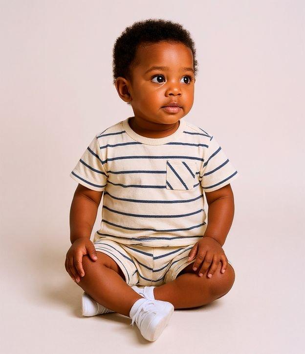Conjunto Infantil com Estampa Listrada - Tam 0 a 18 meses - 2