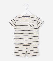 Conjunto Infantil com Estampa Listrada - Tam 0 a 18 meses - 1