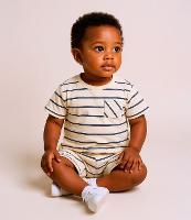 Conjunto Infantil com Estampa Listrada - Tam 0 a 18 meses - 2