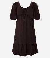 Vestido Curto Texturizado com Decote Coração - 1