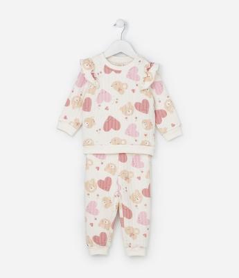 Conjunto Infantil em Matelassê com Babadinhos - Tam 0 a 18 meses