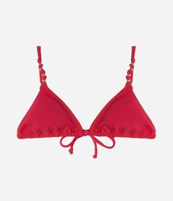 Biquíni Top Cortininha Texturizado com Metal nas Alças