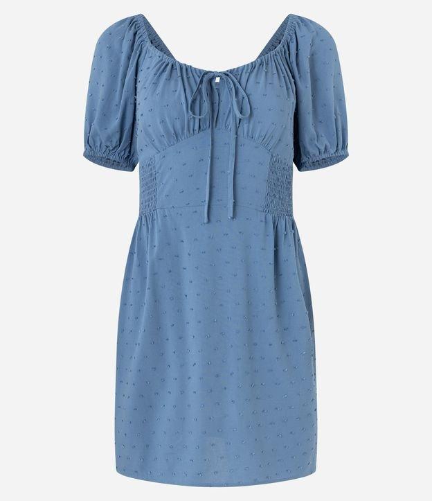 Vestido Evasê em Viscose Texturizada com Lastex e Amarração no Busto - 1