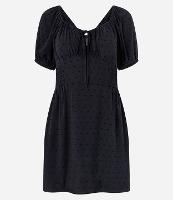 Vestido Evasê em Viscose Texturizada com Lastex e Amarração no Busto - 1