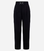 Calça Reta Cintura Alta com Fivela em Ponto Roma - 1