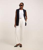 Calça Reta Cintura Alta com Fivela em Ponto Roma - 2