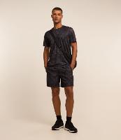 Bermuda Esportiva com Cós Elástico e Estampada Marmorizada - 2