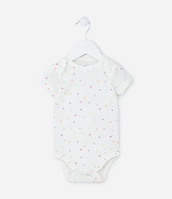 Body Infantil com Estampa Mini Corações - Tam RN a 18 meses