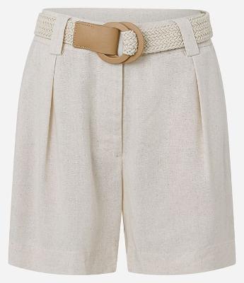 Short em Viscolinho com Cinto de Ráfia