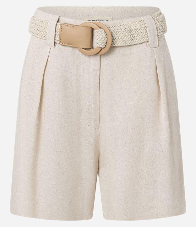 Short em Viscolinho com Cinto de Ráfia - 3