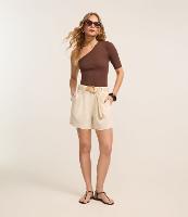 Short em Viscolinho com Cinto de Ráfia - 5