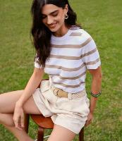 Short em Viscolinho com Cinto de Ráfia - 6