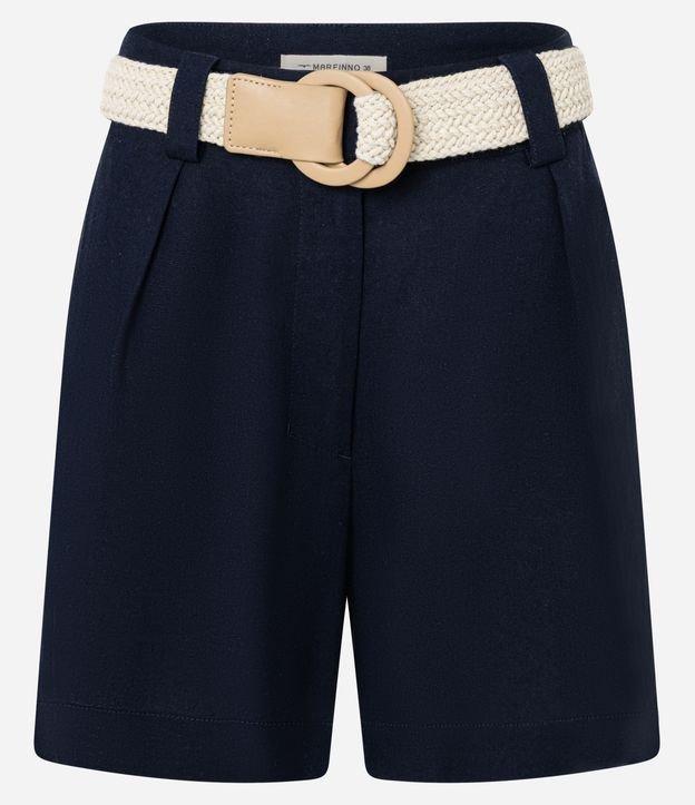 Short em Viscolinho com Cinto de Ráfia - 1