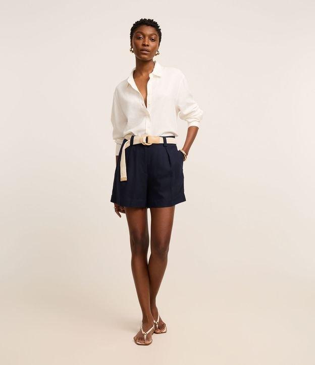 Short em Viscolinho com Cinto de Ráfia - 2