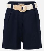 Short em Viscolinho com Cinto de Ráfia - 1