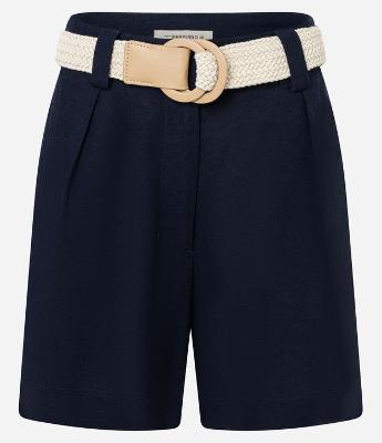 Short em Viscolinho com Cinto de Ráfia