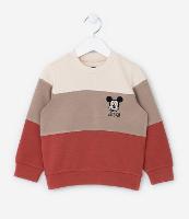 Blusão Infantil com Recortes e Bordado do Mickey - Tam 1 a 6 Anos - 1