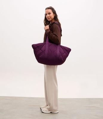 Bolsa Shopper Puffer Grande com Alça de Gorgorão