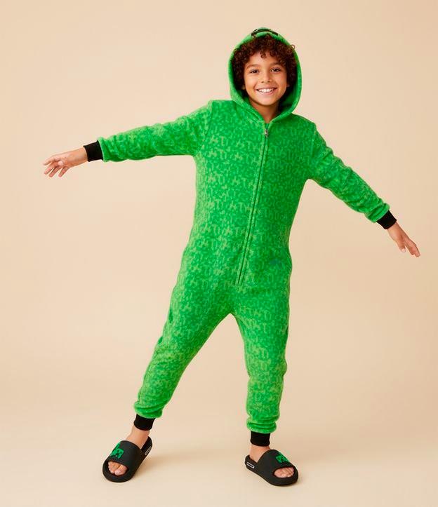 Pijama Jumper Infantil em Fleece com Bordado do Minecraft - Tam 5 a 14 Anos - 2