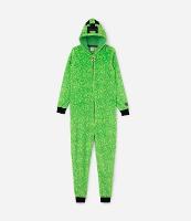 Pijama Jumper Infantil em Fleece com Bordado do Minecraft - Tam 5 a 14 Anos - 1