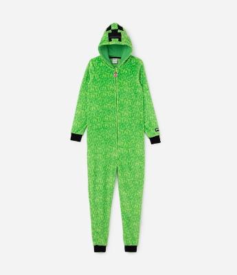 Pijama Jumper Infantil em Fleece com Bordado do Minecraft - Tam 5 a 14 Anos