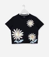 Blusa Curta Infantil com Bordado em Paetês - Tam 5 a 14 Anos - 1